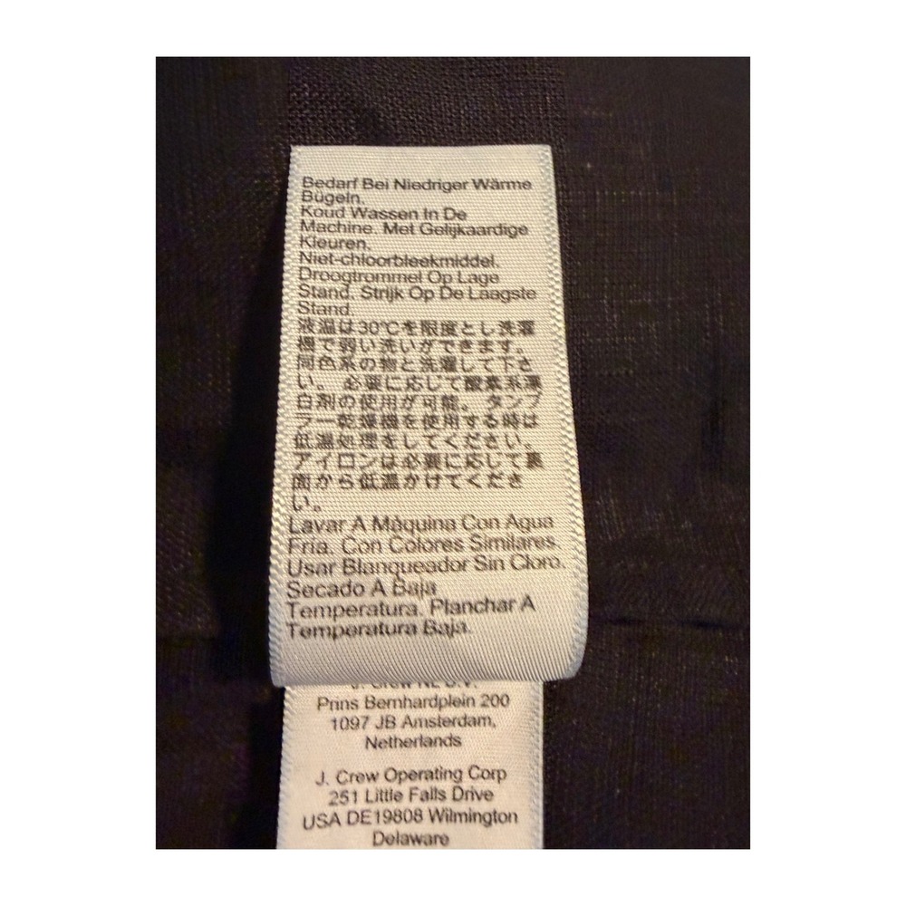 J. Crew Seamed 100% Linen Maxi Dress Black Removable Belt M - Picture 8 of 10